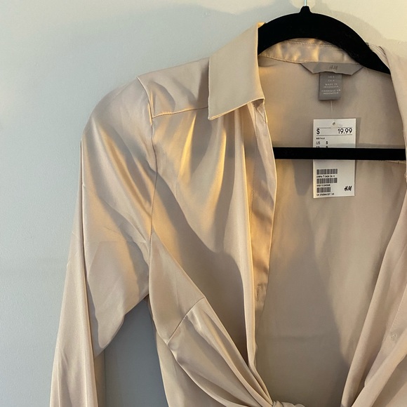 Satin Champagne Blouse - Picture 3 of 3